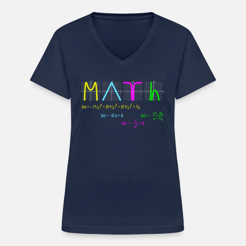 Math with Functions colored - Women's V-neck T-shirt - navy