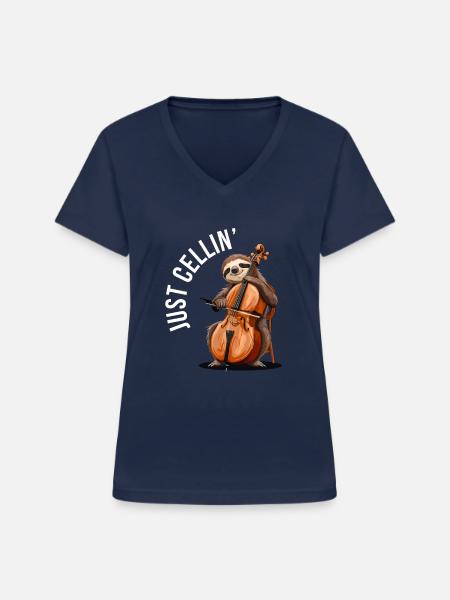cello just cellin - Frauen-T-Shirt mit V-Ausschnitt - Navy