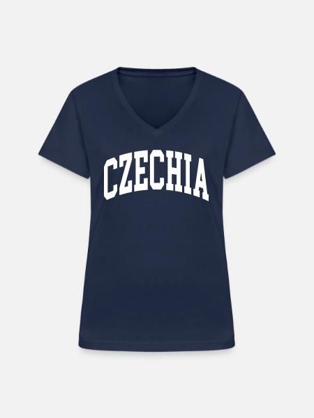 Tschechien - Frauen-T-Shirt mit V-Ausschnitt - Navy