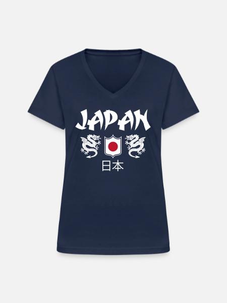 Japan - Frauen-T-Shirt mit V-Ausschnitt - Navy