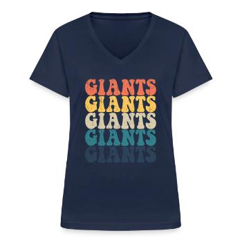 Giants High School Giants Sportteam Retro Giants - Frauen-T-Shirt mit V-Ausschnitt - Navy - Vorne - Lela (165cm)