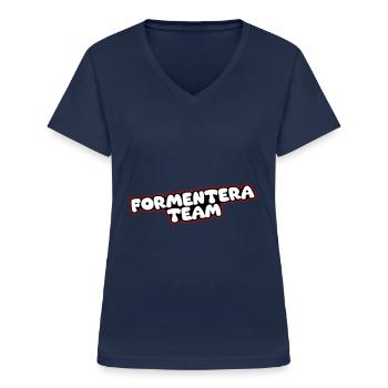 Formentera Team - Women's V-neck T-shirt - navy - Front - Lela (165cm)