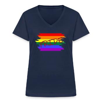 Pride - Frauen-T-Shirt mit V-Ausschnitt - Navy - Vorne - Lela (165cm)