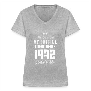 1972 limited edition - Women's V-neck T-shirt - sports grey - Front - Lela (165cm)