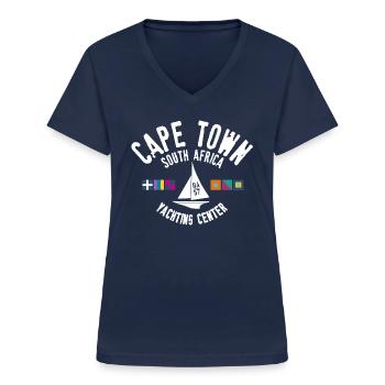 Cape Town yachting center - Women's V-neck T-shirt - navy - Front - Lela (165cm)