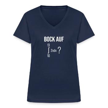 Bock auf 69? I Want 69 With You Funny Math - Frauen-T-Shirt mit V-Ausschnitt - Navy - Vorne - Lela (165cm)