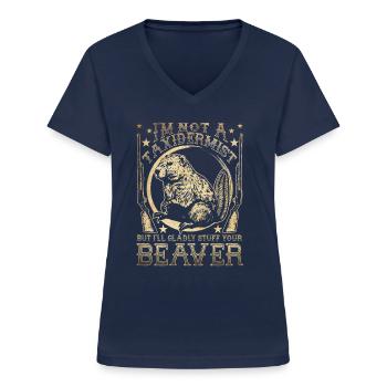 Ich bin kein Taxidermist, aber ich werde deinen Bi - Frauen-T-Shirt mit V-Ausschnitt - Navy - Vorne - Lela (165cm)