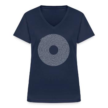 Pi-Zeichen - Mathematik Mathematik - Pi-Tag - Frauen-T-Shirt mit V-Ausschnitt - Navy - Vorne - Lela (165cm)