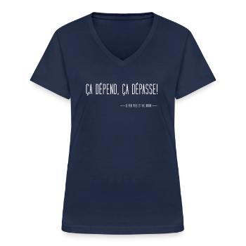 le Père Noël est une ordure - T-shirt col V Femme - marine - Devant - Lela (165cm)