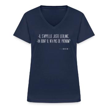 Le diner de con - T-shirt col V Femme - marine - Devant - Lela (165cm)