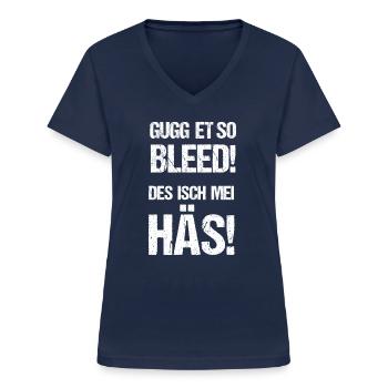 Kostüm Häs schwäbischer Schwaben Gruppenkostüm - Frauen-T-Shirt mit V-Ausschnitt - Navy - Vorne - Lela (165cm)