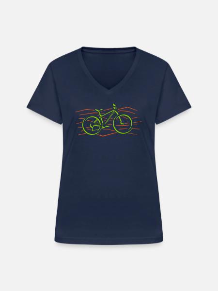 Rad - Frauen-T-Shirt mit V-Ausschnitt - Navy