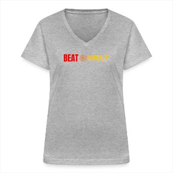 The Beat Vault - Horizontal - Women's V-neck T-shirt - sports grey - Front - Lela (165cm)