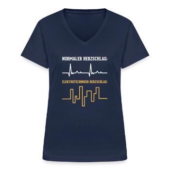 Elektrotechnik Elektriker - Frauen-T-Shirt mit V-Ausschnitt - Navy - Vorne - Lela (165cm)