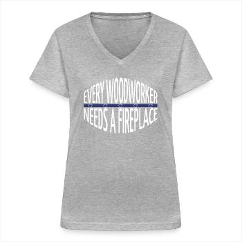 job funshirt john carpenter present idea - Frauen-T-Shirt mit V-Ausschnitt - Grau meliert - Vorne - Lela (165cm)
