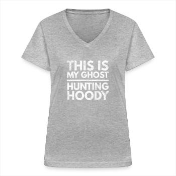Halloween ghost hunting hoody gift - Women's V-neck T-shirt - sports grey - Front - Lela (165cm)