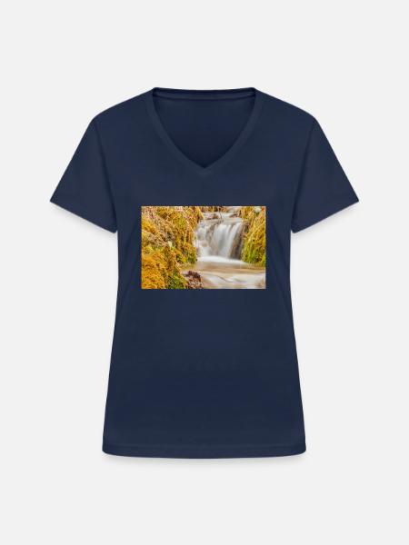 Talking water 1 - Frauen-T-Shirt mit V-Ausschnitt - Navy