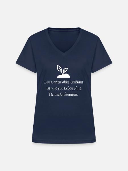 Lusitger Garten Spruch - Frauen-T-Shirt mit V-Ausschnitt - Navy