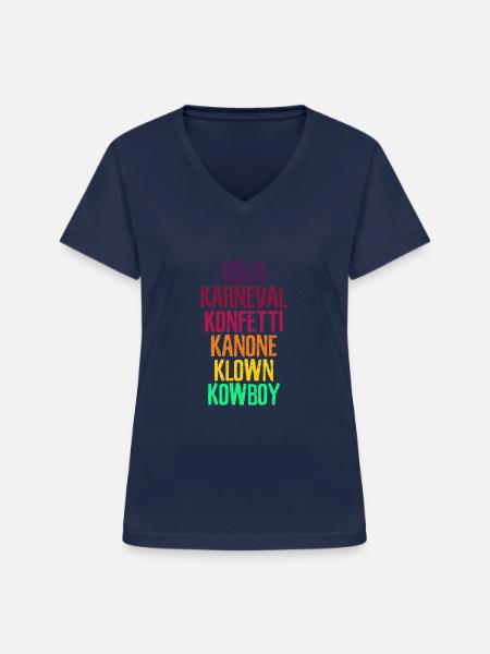 Fasching Köln Karneval Kölle Geschenk - Frauen-T-Shirt mit V-Ausschnitt - Navy
