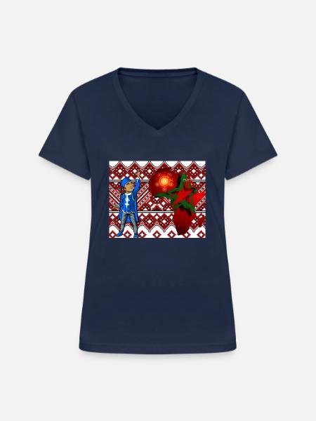 Marokko gang Original - Frauen-T-Shirt mit V-Ausschnitt - Navy