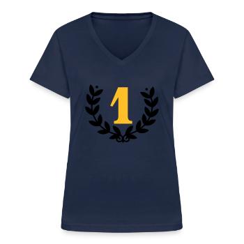 Couronne de laurier de la Première / laurier pour - T-shirt col V Femme - marine - Devant - Lela (165cm)