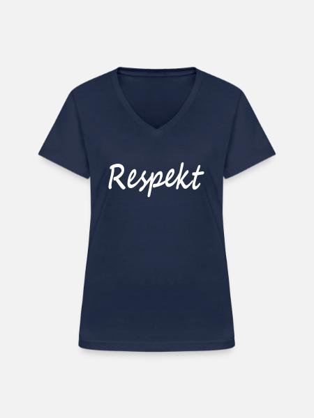 Respekt - Frauen-T-Shirt mit V-Ausschnitt - Navy