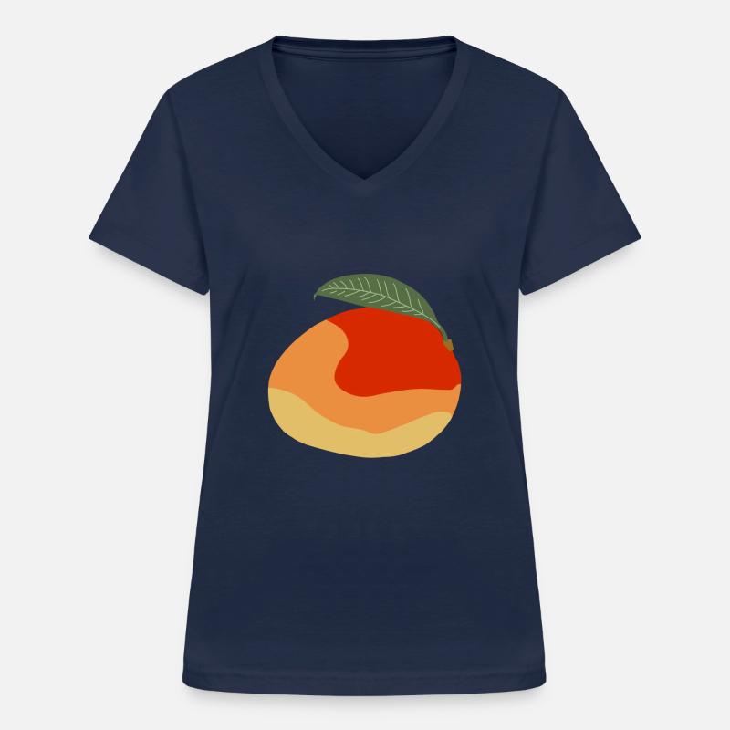 Mango - Frauen-T-Shirt mit V-Ausschnitt - Navy