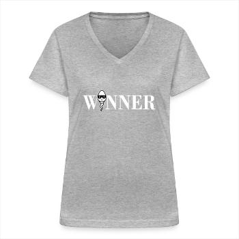 Winner sperm - Women's V-neck T-shirt - sports grey - Front - Lela (165cm)