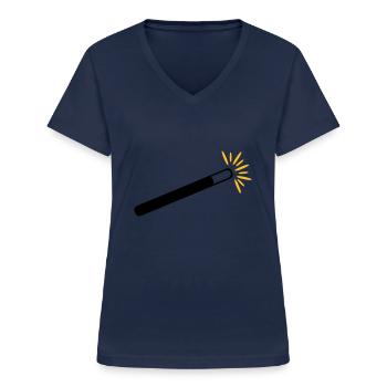Magician - Women's V-neck T-shirt - navy - Front - Lela (165cm)