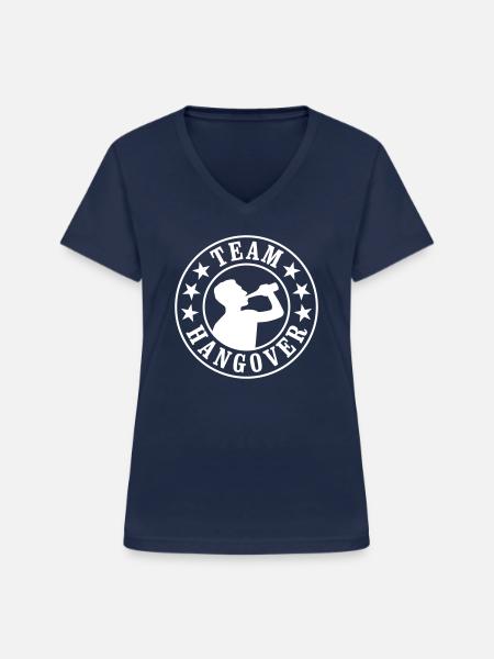 Team Hangover - Frauen-T-Shirt mit V-Ausschnitt - Navy