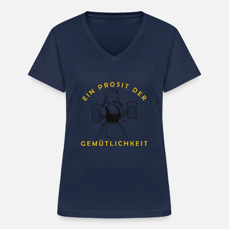 Bier Mädchen - Ein Prosit Der Gemütlichkeit - Women's V-neck T-shirt - navy