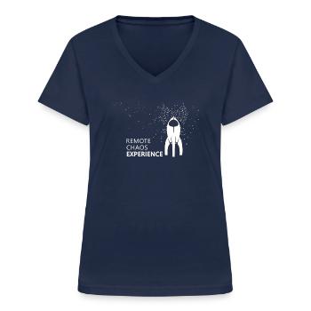 remote chaos experience - CCC Kongress Hacker r C3 - Frauen-T-Shirt mit V-Ausschnitt - Navy - Vorne - Lela (165cm)