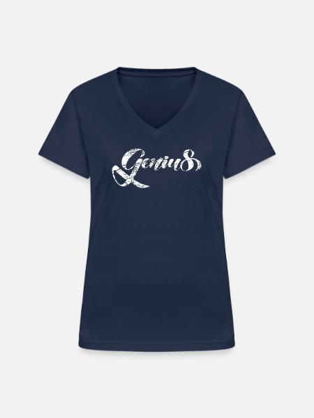 Genius - Frauen-T-Shirt mit V-Ausschnitt - Navy