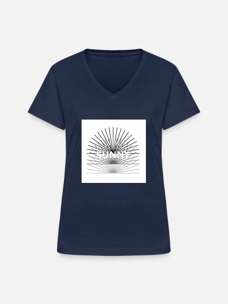 Sonnen Design - Frauen-T-Shirt mit V-Ausschnitt - Navy