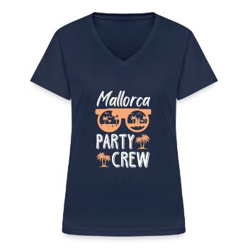 Mallorca Party Crew - Frauen-T-Shirt mit V-Ausschnitt - Navy - Vorne - Lela (165cm)