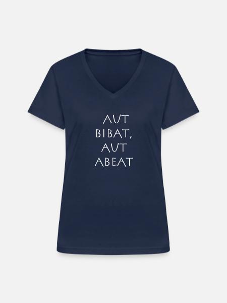 Aut bibat aut abeat - Frauen-T-Shirt mit V-Ausschnitt - Navy
