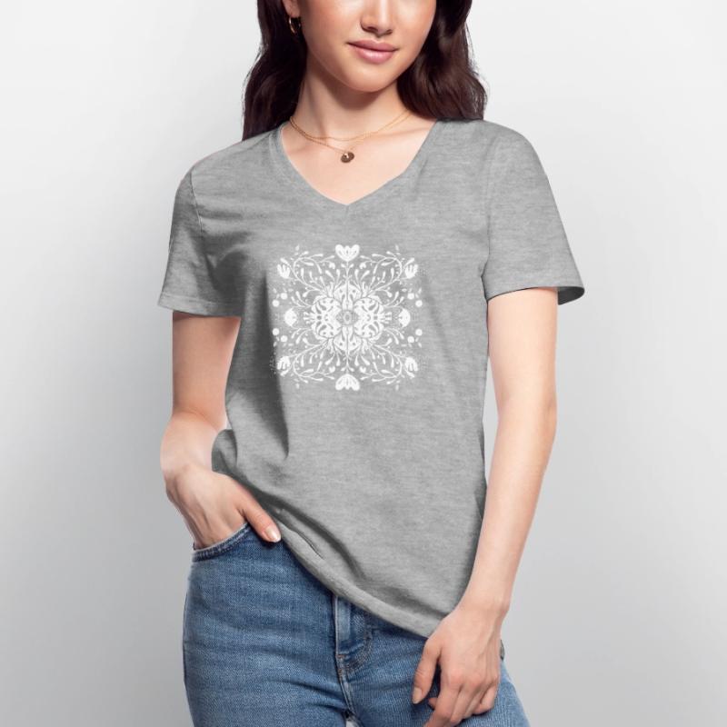 Folklore Pattern Women's V-neck T-shirt