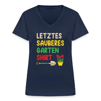 Garten Gärtner Gärtnern Gartenarbeit Gartenarbeit - Frauen-T-Shirt mit V-Ausschnitt - Navy - Vorne - Lela (165cm)