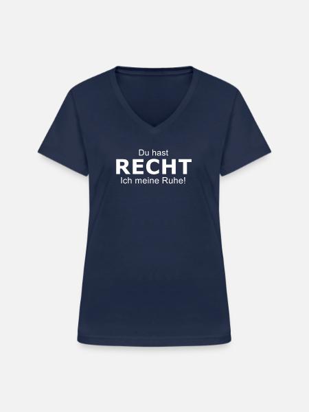 Recht - Frauen-T-Shirt mit V-Ausschnitt - Navy