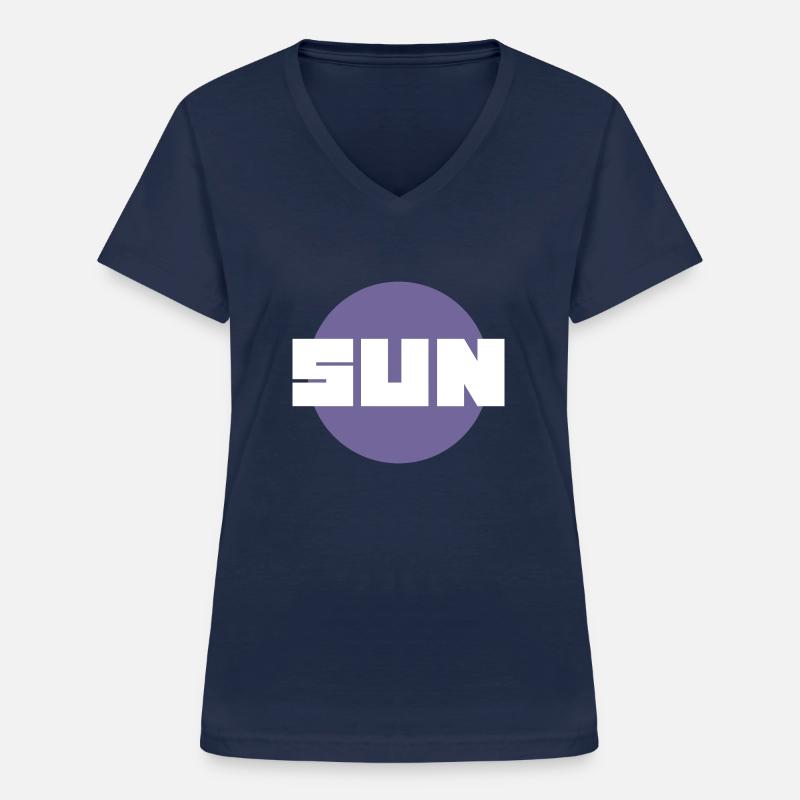 SUN (Midnight Design) - Women's V-neck T-shirt - navy