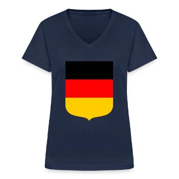 Deutschland - Frauen-T-Shirt mit V-Ausschnitt - Navy - Vorne - Lela (165cm)