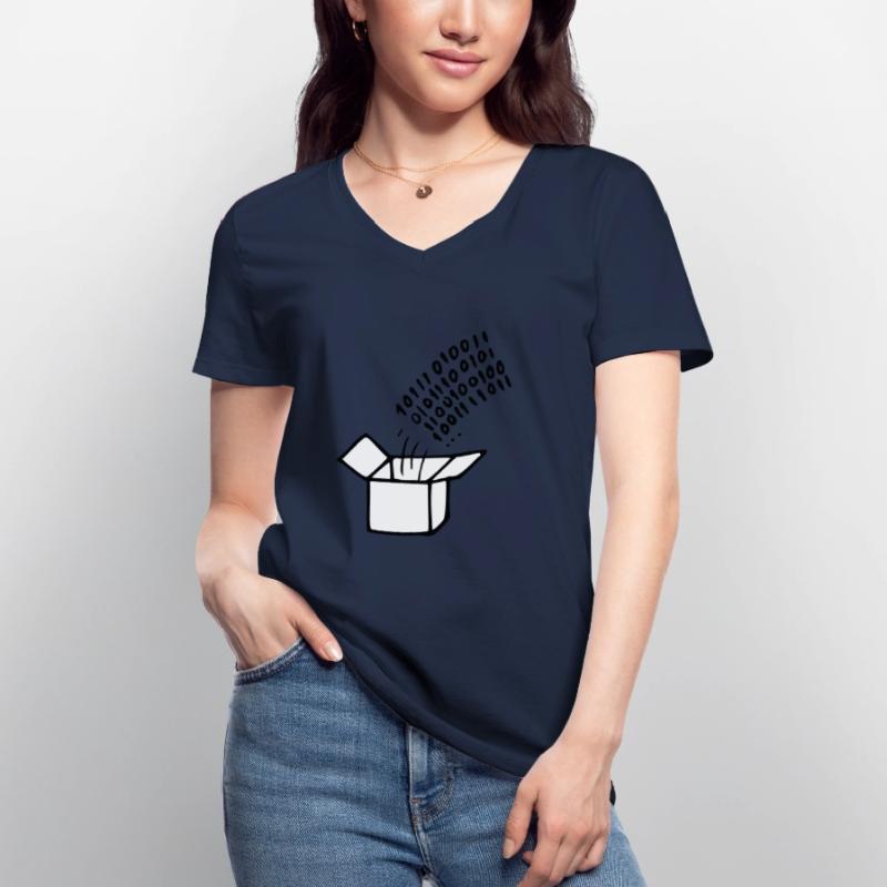 OpenSource Code T-shirt col V Femme