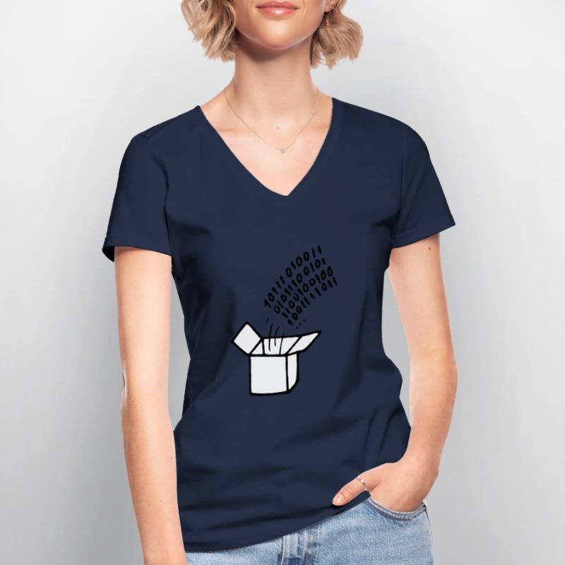 OpenSource Code T-shirt col V Femme