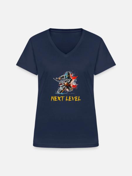 Ninja Next level - Frauen-T-Shirt mit V-Ausschnitt - Navy