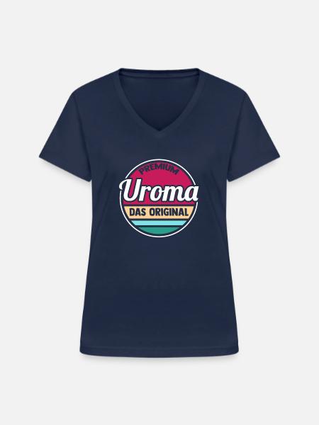 Urgroßmutter Uroma - Frauen-T-Shirt mit V-Ausschnitt - Navy