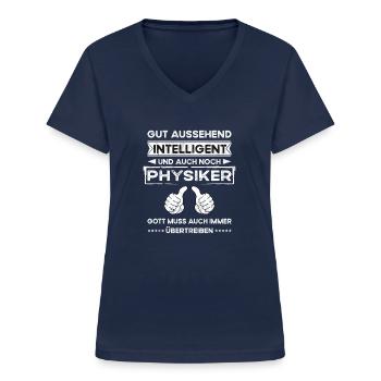 Physiker Gut Aussehend Intelligent - Frauen-T-Shirt mit V-Ausschnitt - Navy - Vorne - Lela (165cm)