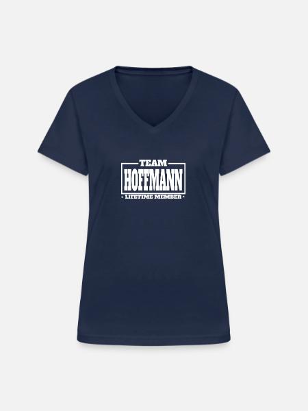 Team Hoffmann Geburtsname Nachname Geschenk - Frauen-T-Shirt mit V-Ausschnitt - Navy