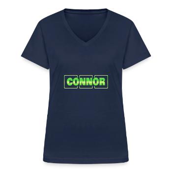 Connor as a gift idea - Women's V-neck T-shirt - navy - Front - Lela (165cm)