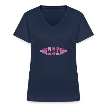 Mutter für Marle Mutti Mama - Frauen-T-Shirt mit V-Ausschnitt - Navy - Vorne - Lela (165cm)