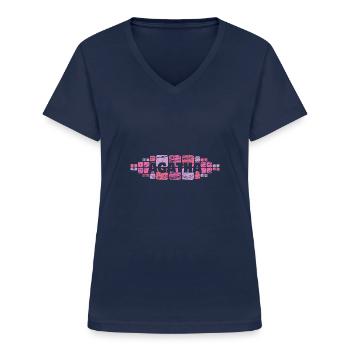 Mutti Agatha - Frauen-T-Shirt mit V-Ausschnitt - Navy - Vorne - Lela (165cm)